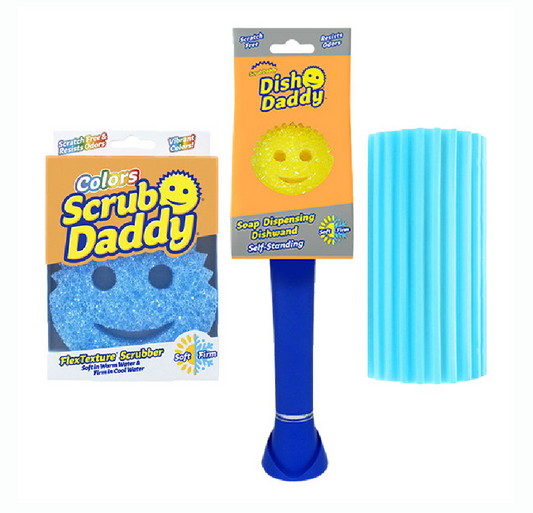 Strahlend sauberes Set | Scrub Daddy | Blau